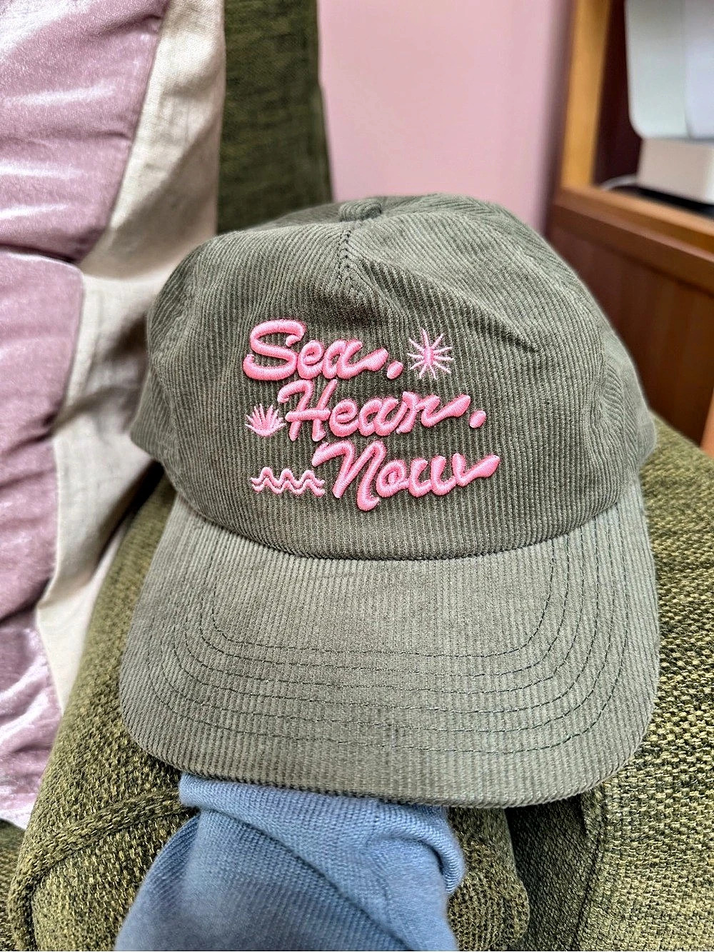 Sea Hear Now Festival Corduroy Snapback Hat Green- brand new from 2024. Never